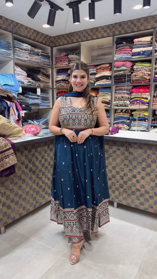 Meher- Gajji Silk Anarkali Suit