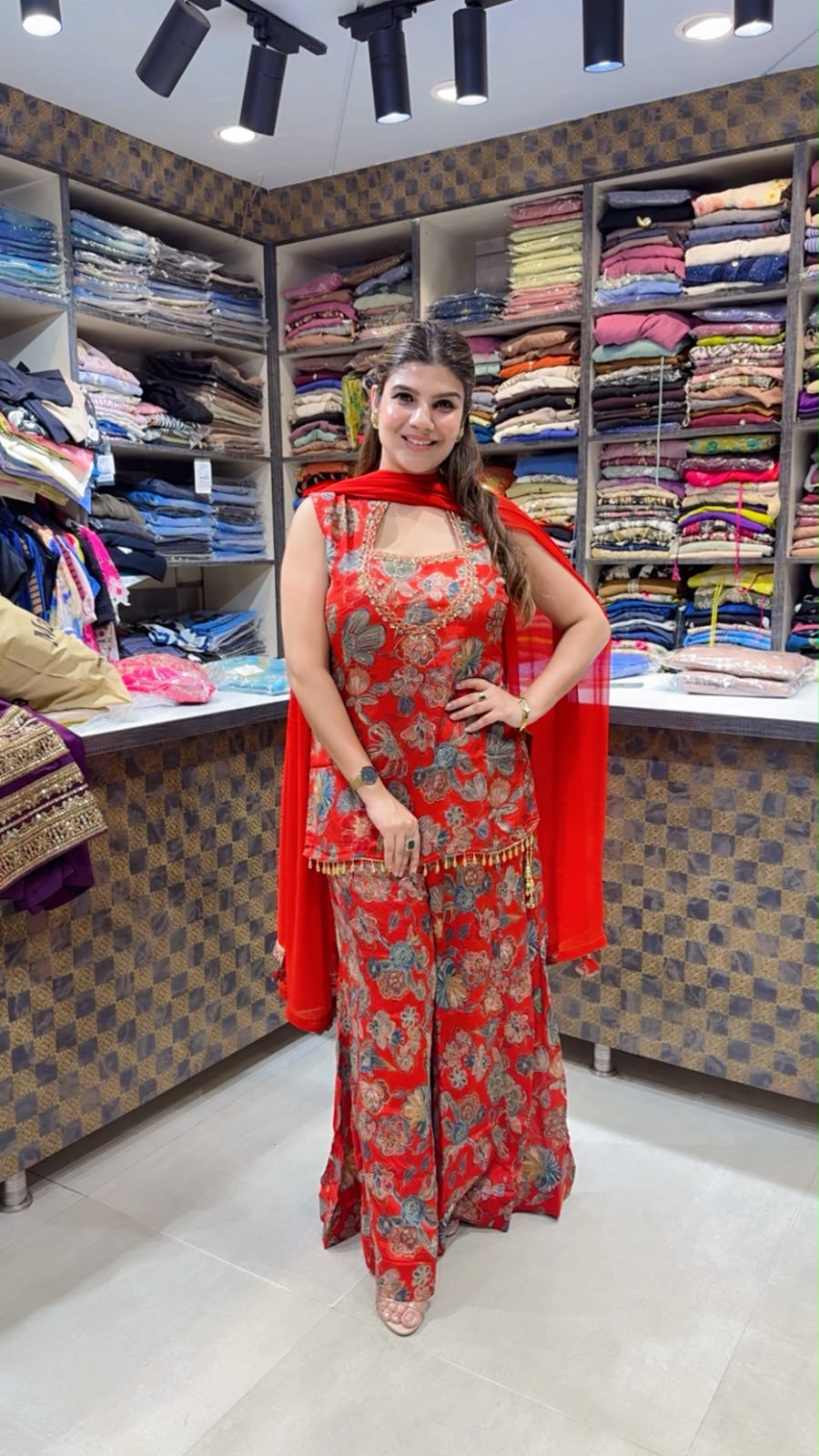 Ridhima- Chinon Sharara Floral Suit