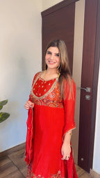 Manya- Chinon Handwork Anarkali Suit