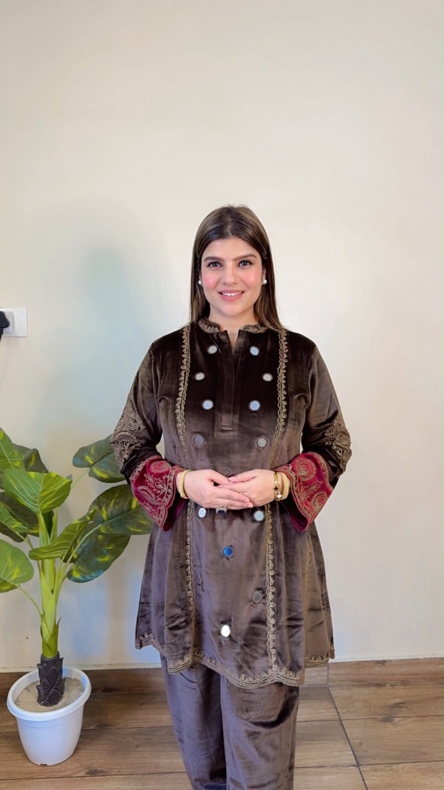Rumaysa- Premium Velvet Co-ord Set