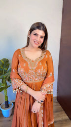 Saira- Chinon Handwork Anarkali Suit