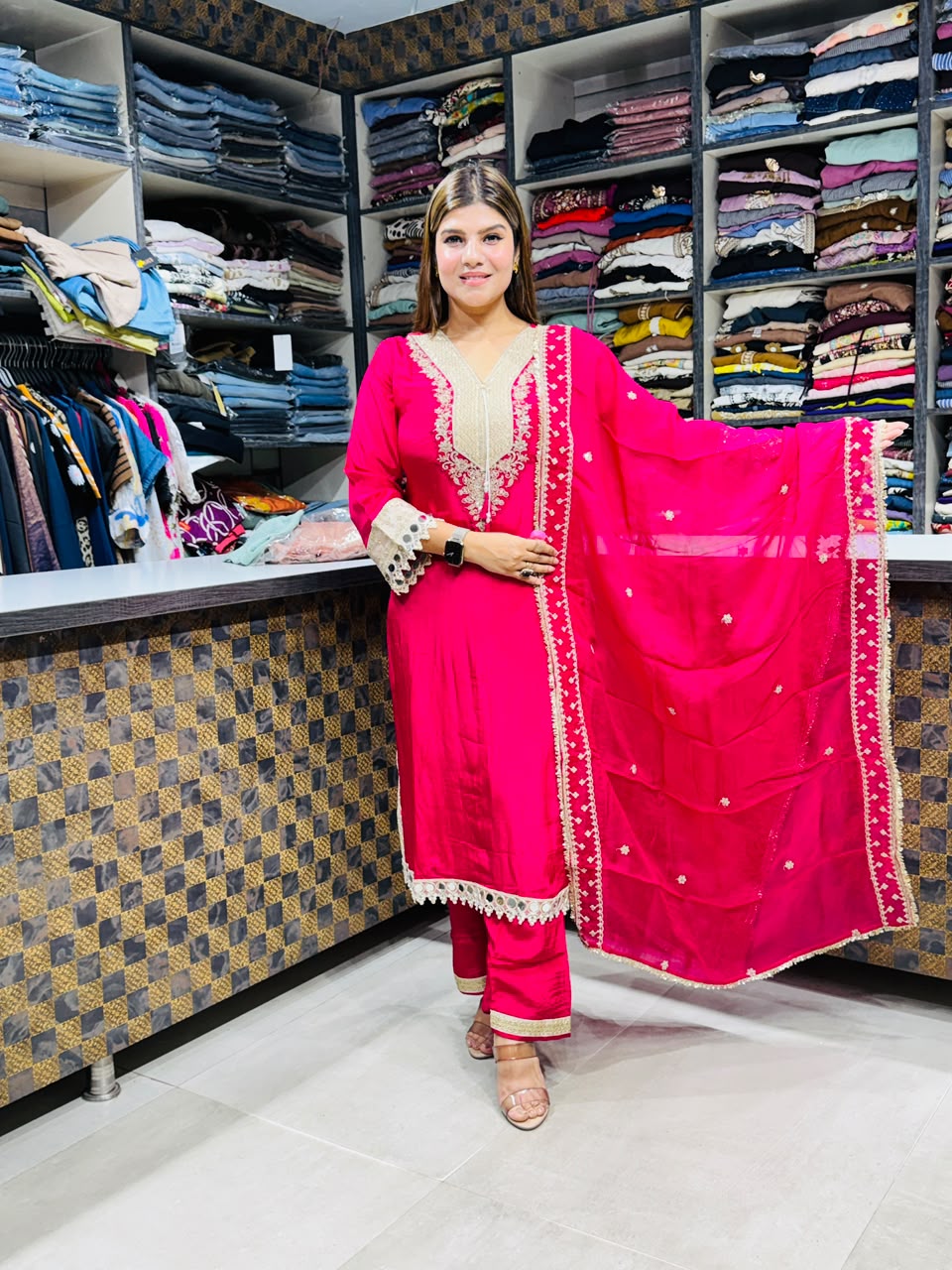 Sukhi- Crepe handwork 3pc suit