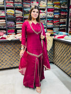 Janhvi- Chinon handwork with kashmiri pant suit