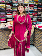 Janhvi- Chinon handwork with kashmiri pant suit