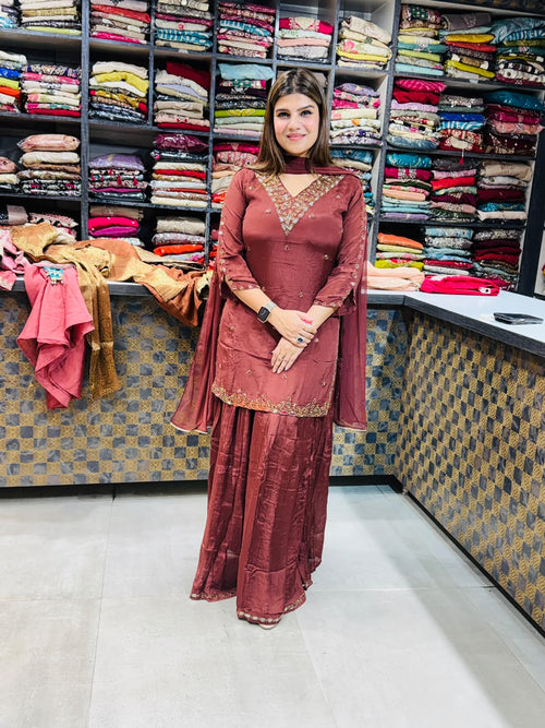 Saloni- Chinon sharara handwork suit