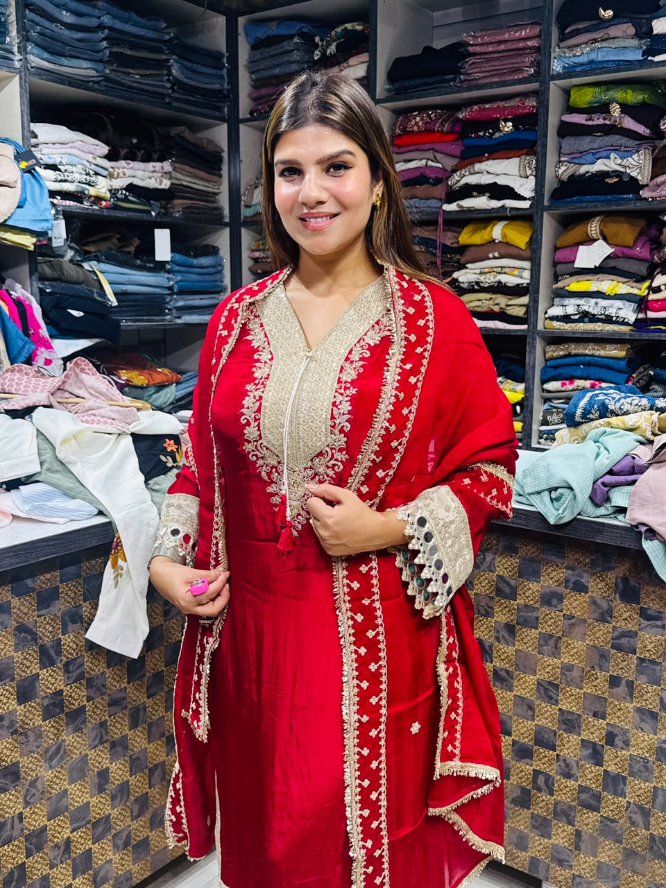 Anisha- Crepe handwork 3pc suit