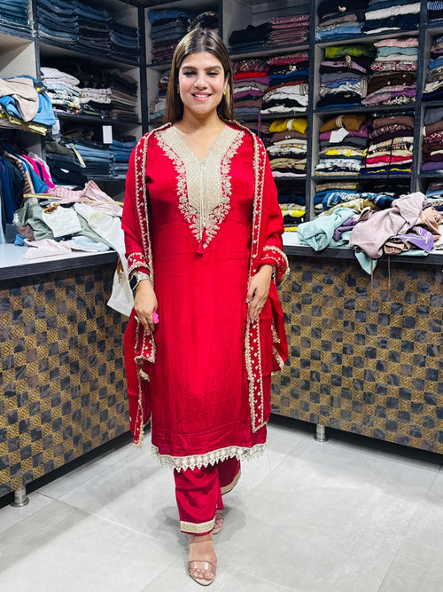 Anisha- Crepe handwork 3pc suit