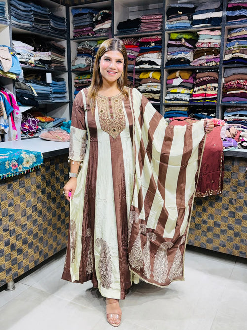 Meesha- Crepe embroidered anarkali