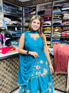 Akansha- Chinon Floral skirt suit