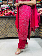 Safiya- Gajji silk bandhani suit