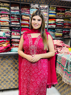 Safiya- Gajji silk bandhani suit