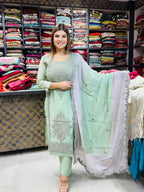 Diya- Roman Silk Embroidery Suit