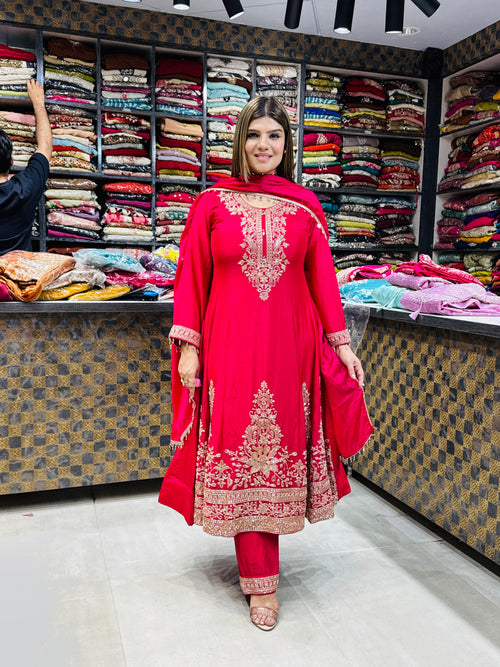 Ayat- Chinon Handwork Anarkali Suit