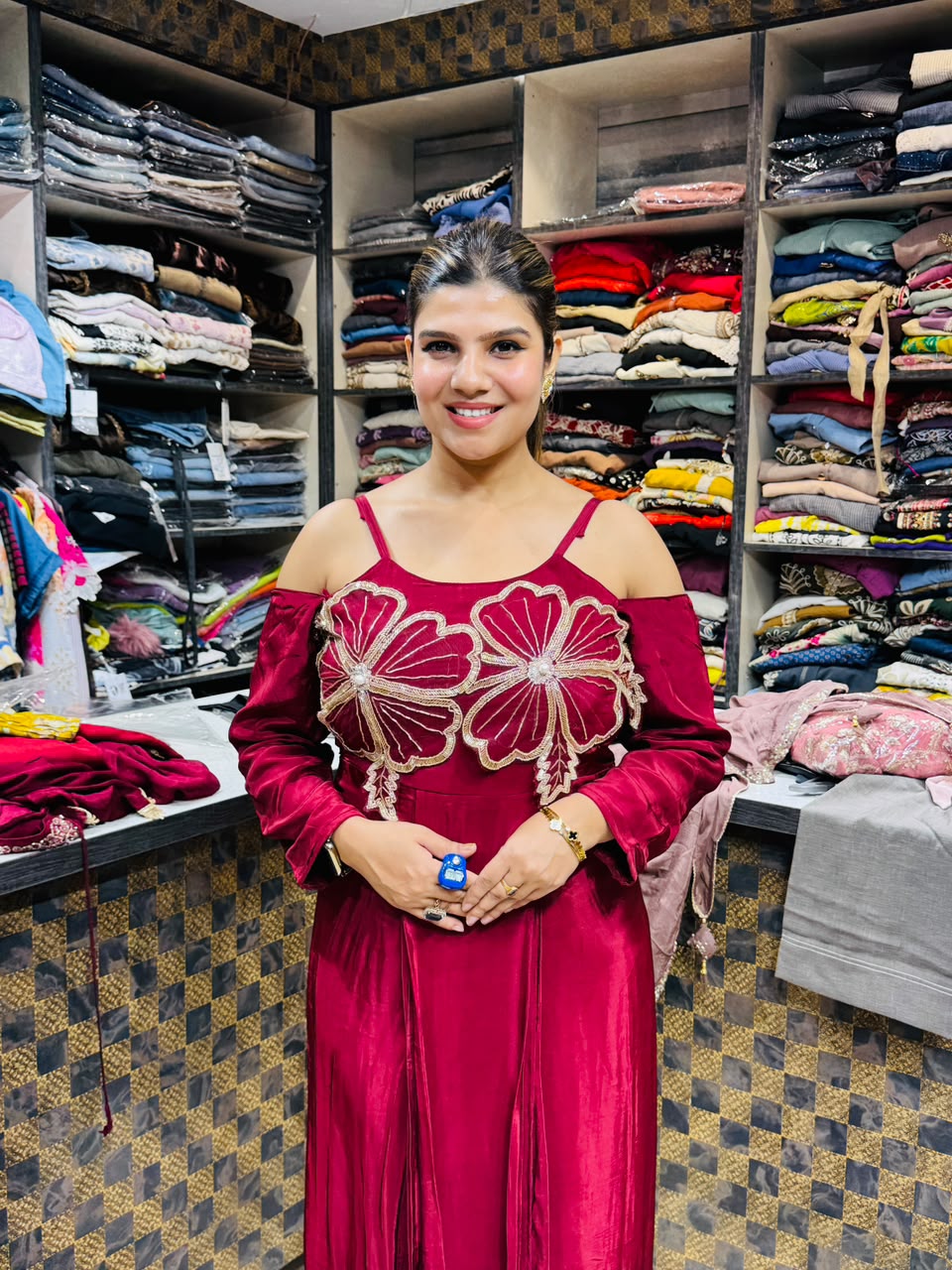 Aysha- Crepe Gown Dress