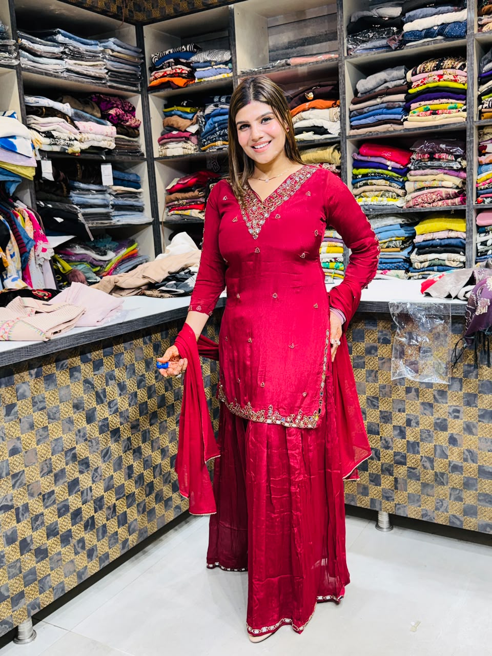 Avni- Chinon Mirrorwork Sharara Suit
