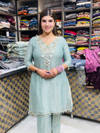 Zoya- Salsa Pearl Handwork Suit