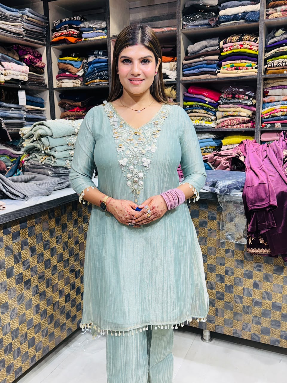 Zoya- Salsa Pearl Handwork Suit