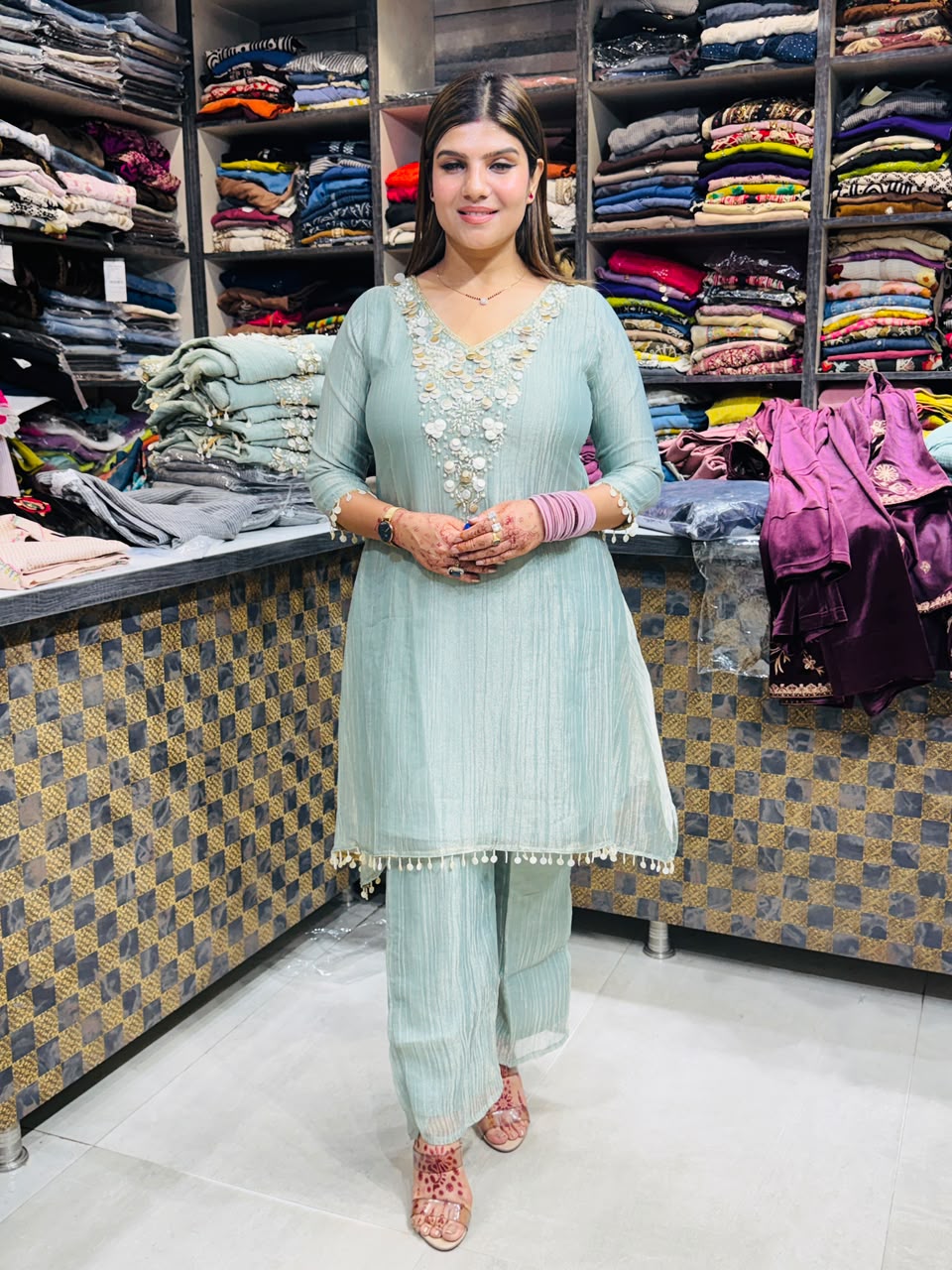 Zoya- Salsa Pearl Handwork Suit