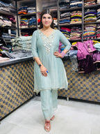 Zoya- Salsa Pearl Handwork Suit