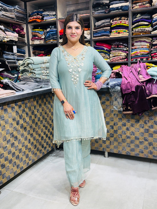 Zoya- Salsa Pearl Handwork Suit