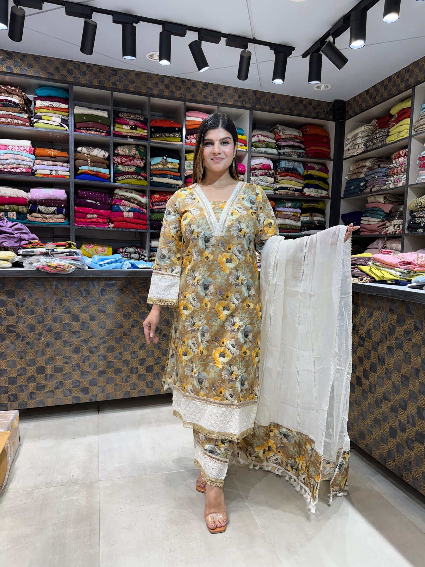 Floral Print Cotton suit