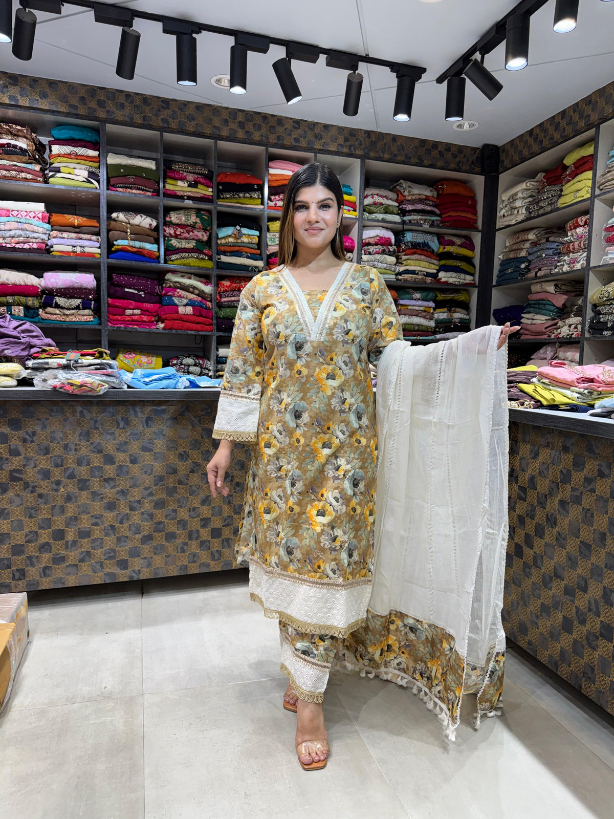 Floral Print Cotton suit