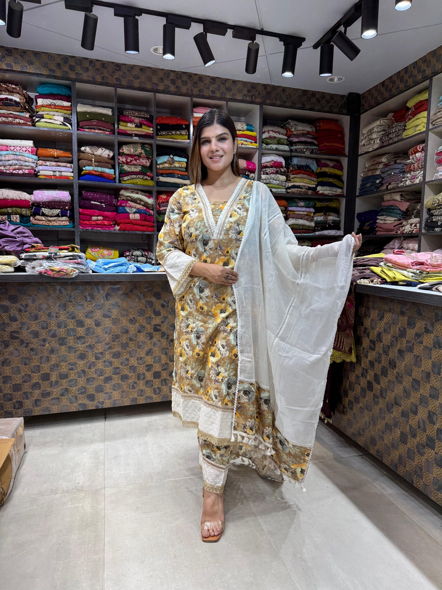 Floral Print Cotton suit