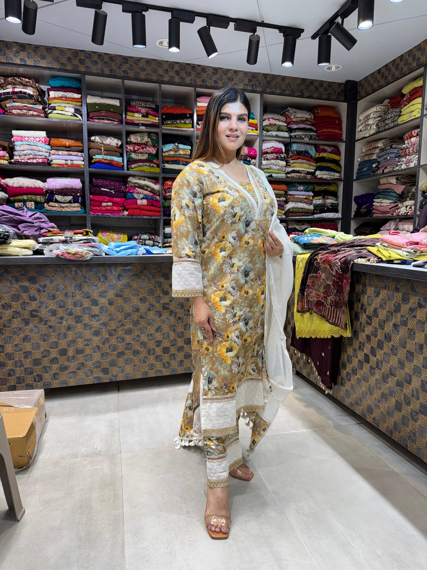 Floral Print Cotton suit