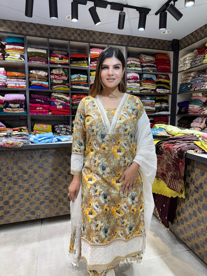 Floral Print Cotton suit