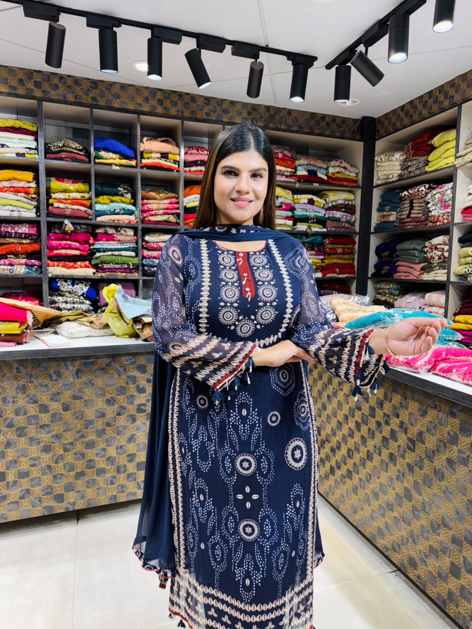 Georgette Straight Suit