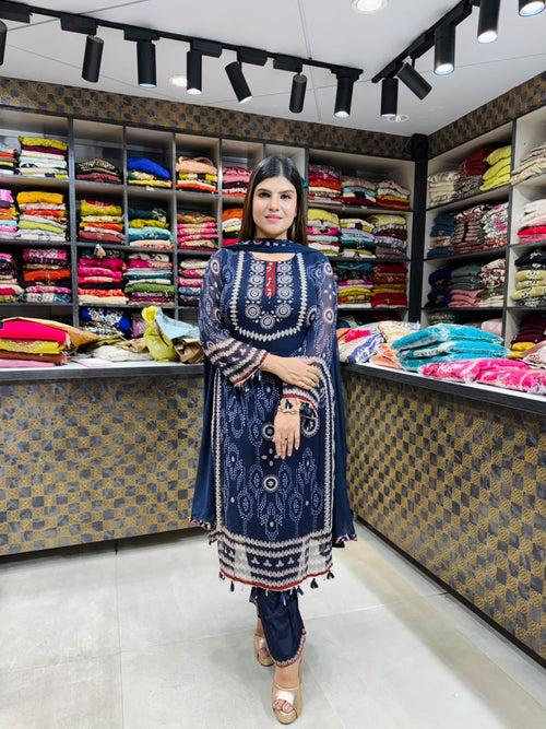 Georgette Straight Suit