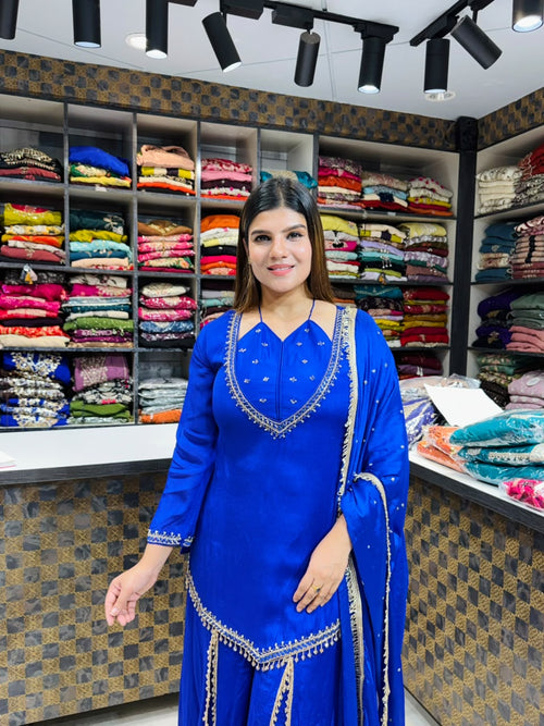Kashmiri- Chinon Suit