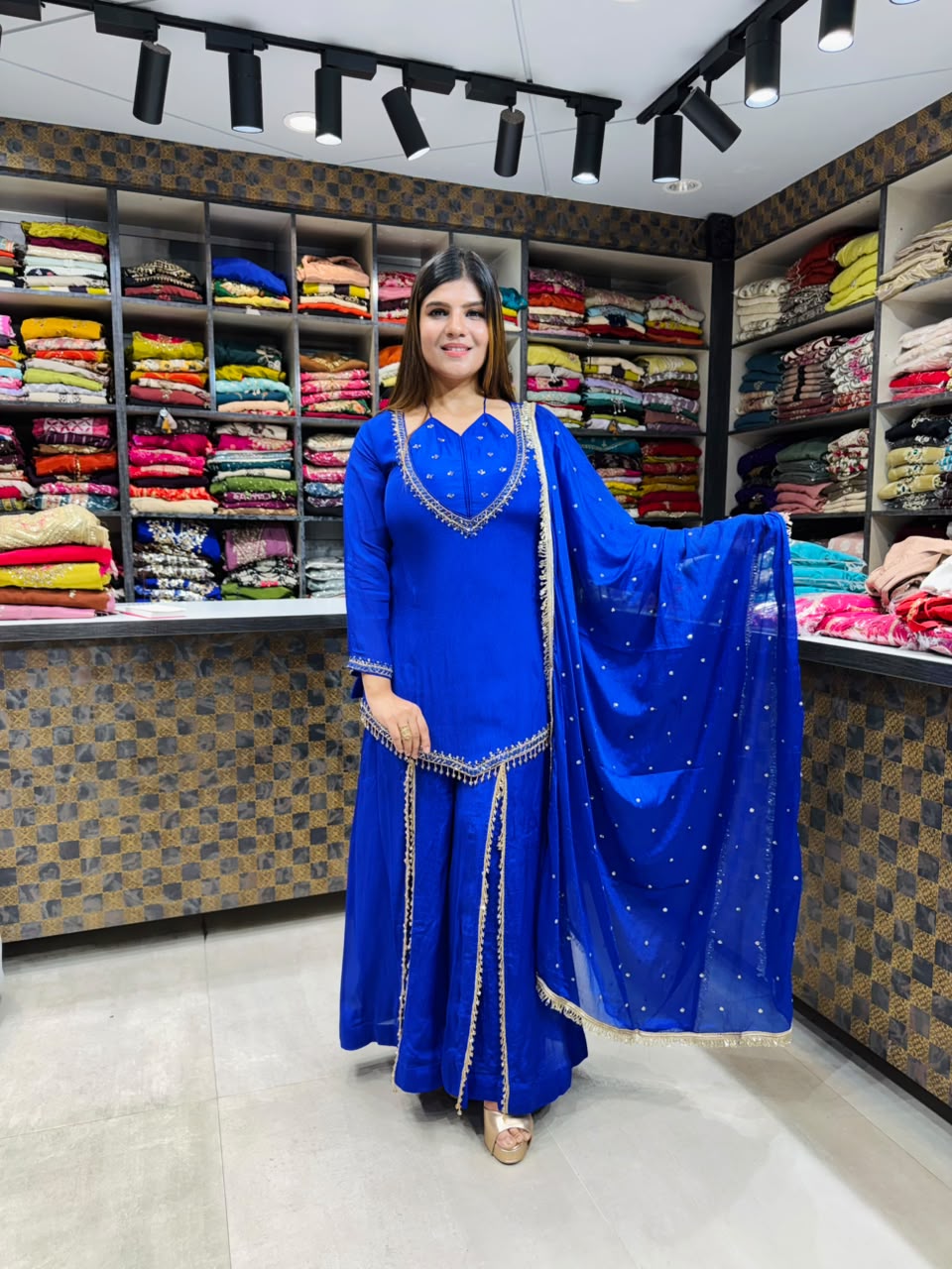 Kashmiri- Chinon Suit