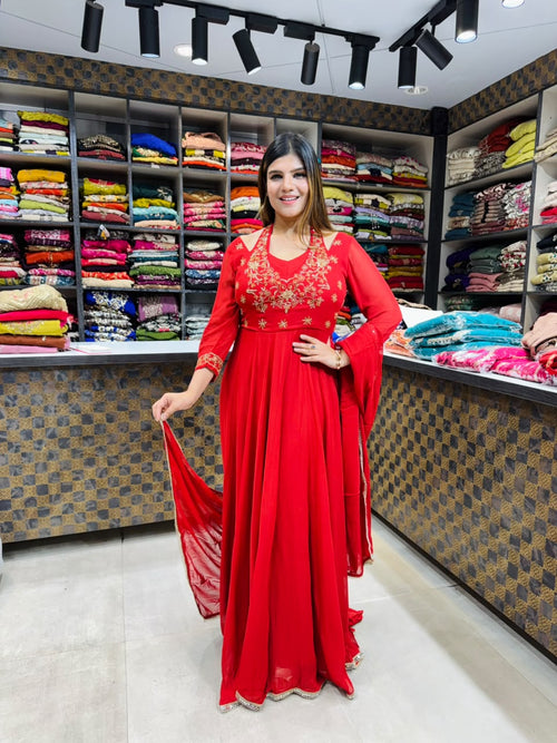 Georgette Flared Gown