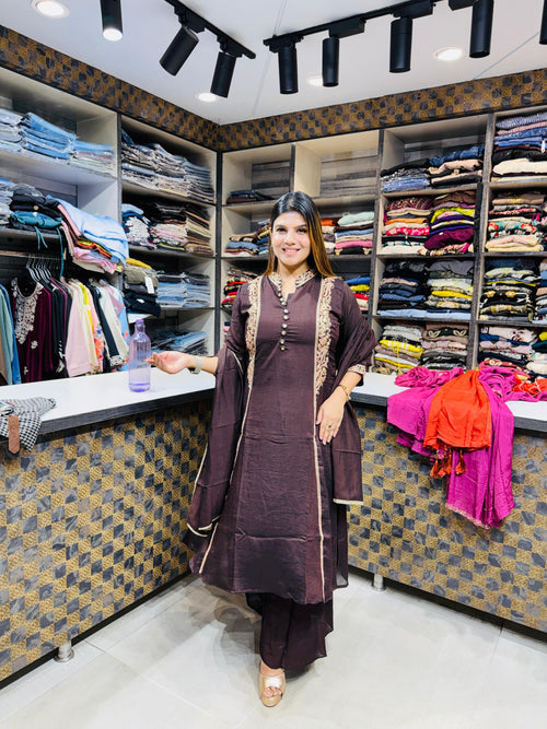 Manya- Silk Handwork with Floral Border