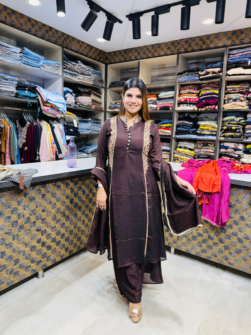 Manya- Silk Handwork with Floral Border