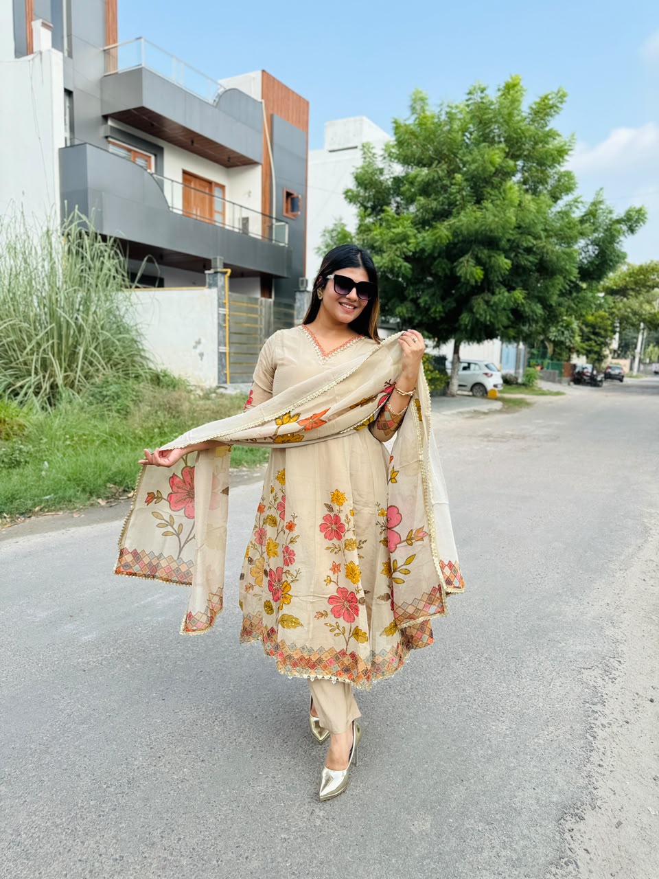 Tanya- Shimmer Silk Anarkali Suit