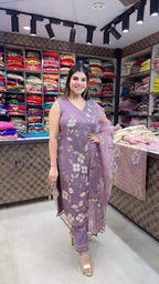 Siya- Organza Straight Suit