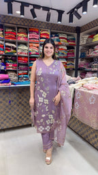 Siya- Organza Straight Suit