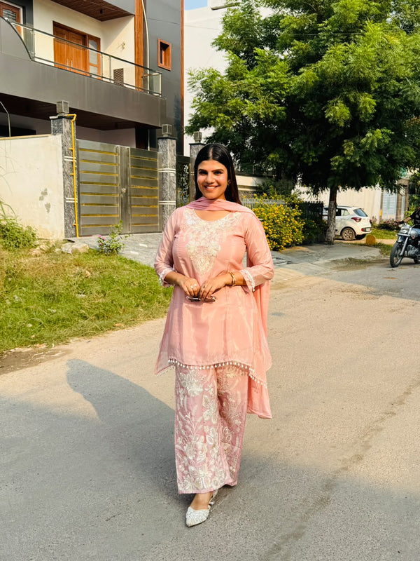 Gini- Silk Embroidery Suit