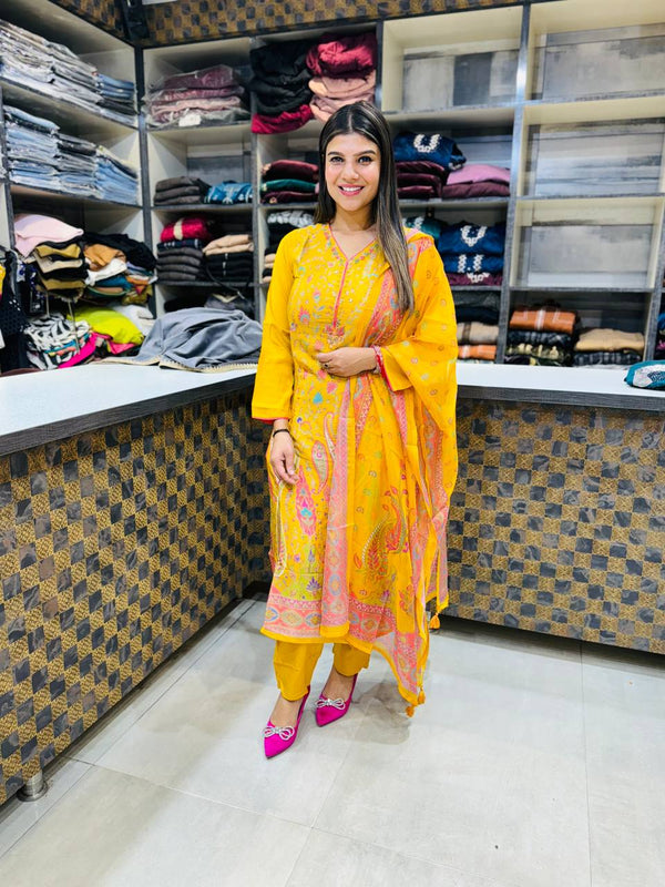 Elegant Handcrafted Maslin Suit ✨