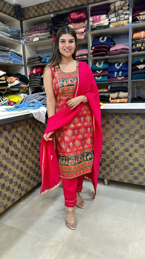 Elegant Silk Suit with Dupatta ✨