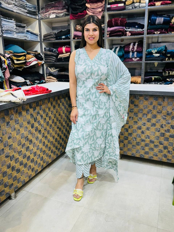 Graceful Cotton Suit with Dupatta & Stylish Pants 💖
