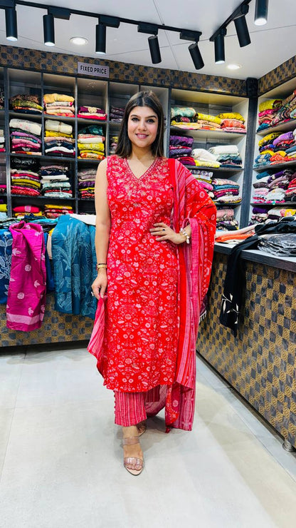 Graceful Handworked Cotton Suit 💖