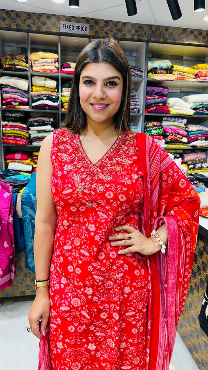 Graceful Handworked Cotton Suit 💖
