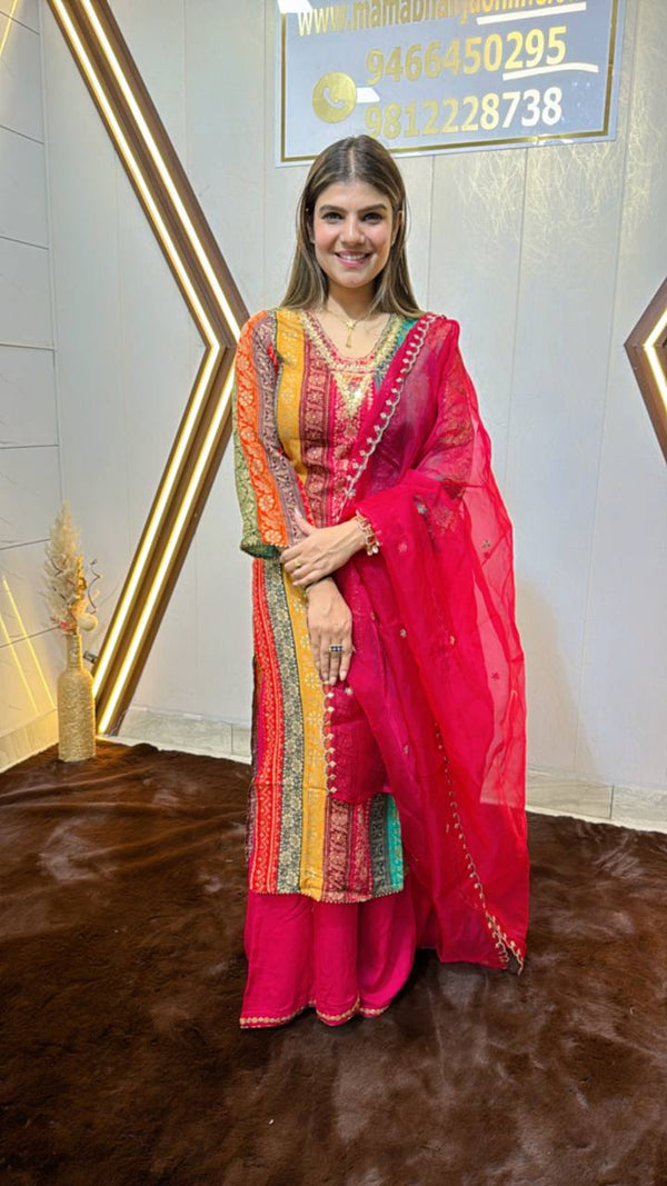 Premium Cotton Sharara Suit with Organza Dupatta 💖