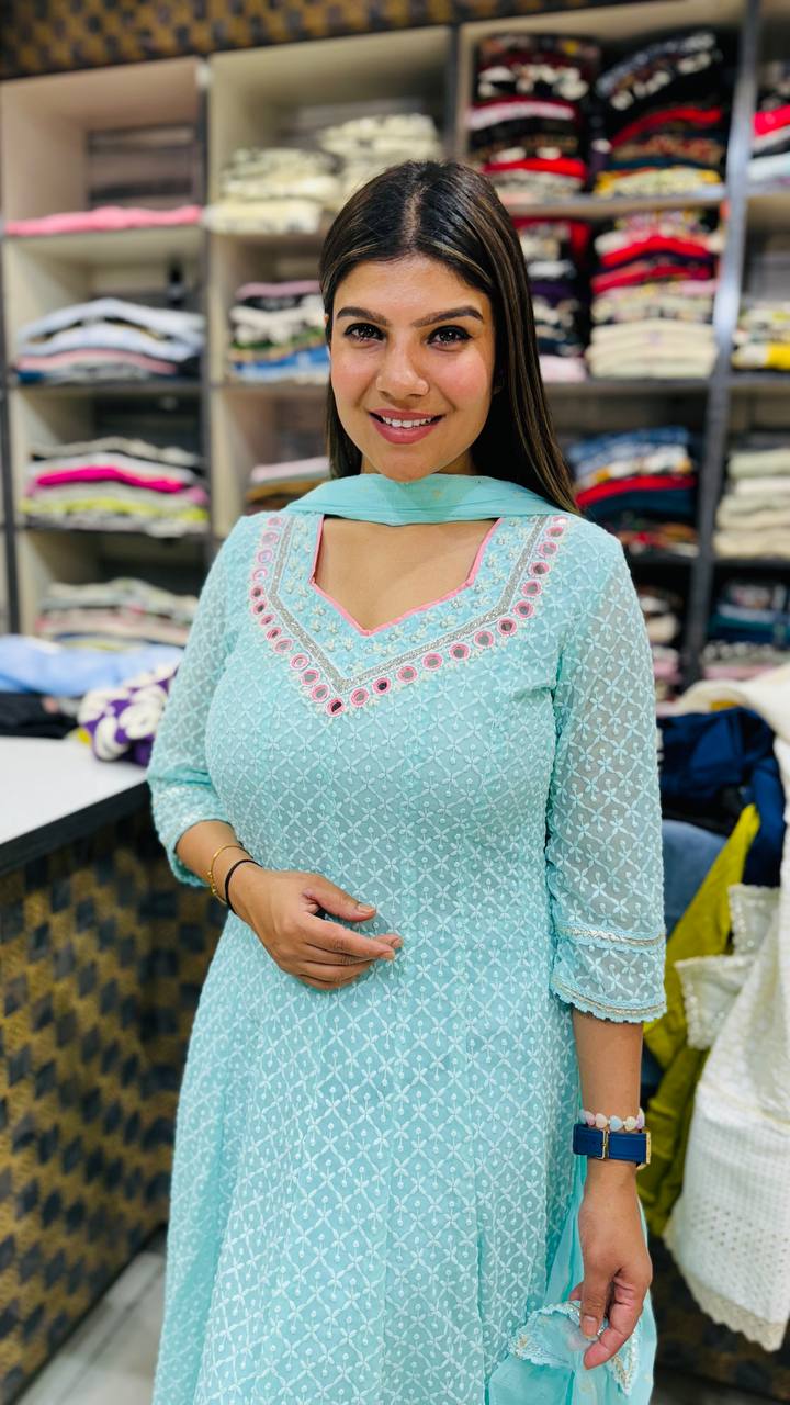 Premium Georgette Handwork Anarkali ✨