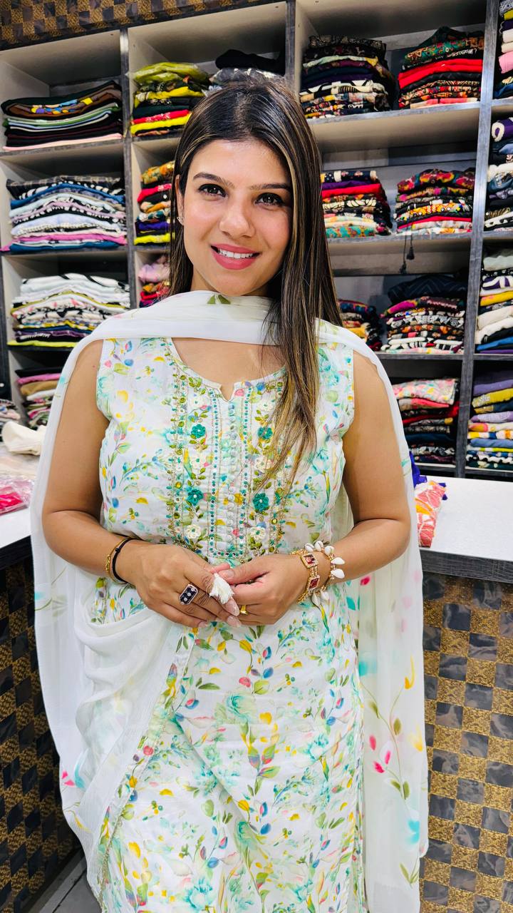 White Elegance Afghani Cotton Set