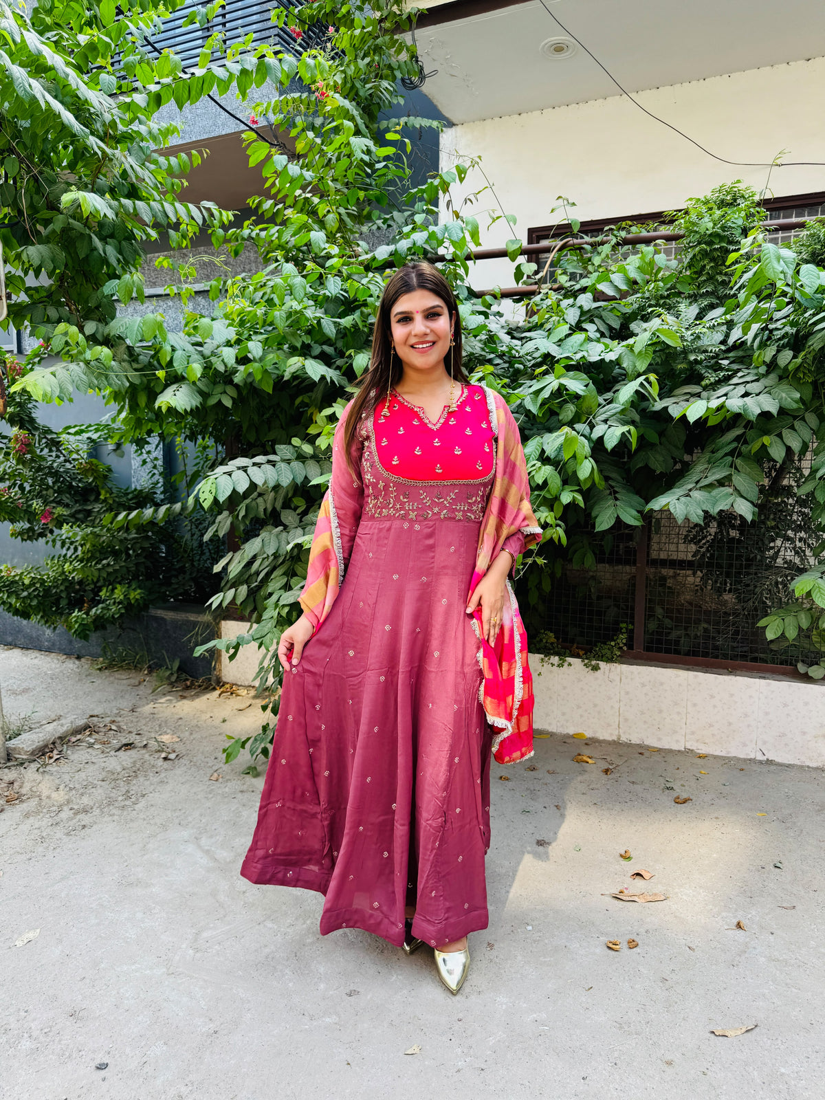 Reena- Chinon Anarkali Suit
