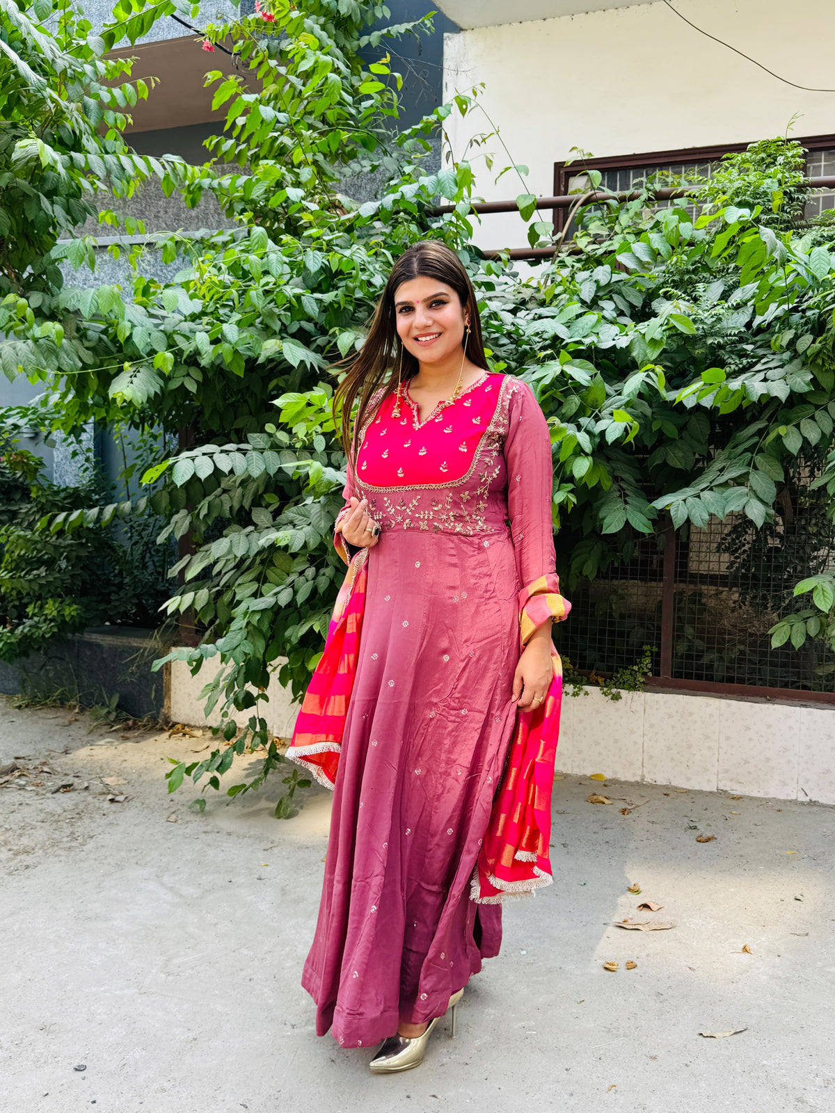 Reena- Chinon Anarkali Suit